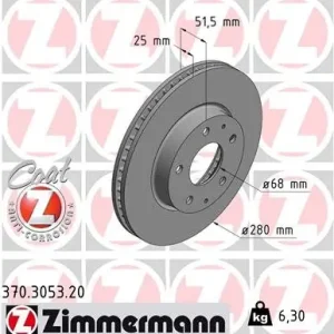 Tarcza hamulcowa ZIMMERMANN 370.3053.20 Zamów dziś