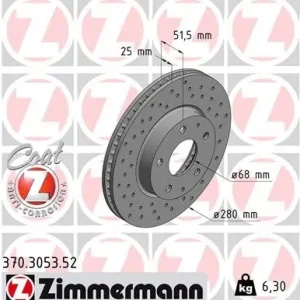 Tarcza hamulcowa ZIMMERMANN 370.3053.52 Zamów teraz