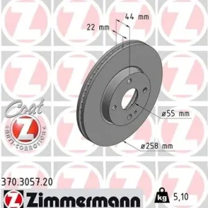 Tarcza hamulcowa ZIMMERMANN 370.3057.20 Ostatnie sztuki