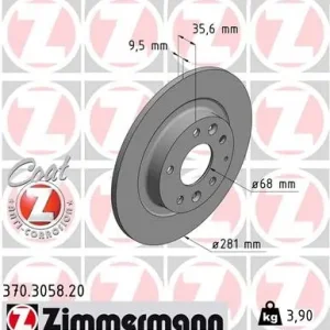 Tarcza hamulcowa ZIMMERMANN 370.3058.20 Obniżka ceny