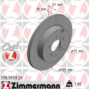 Tarcza hamulcowa ZIMMERMANN 370.3059.20 Obniżka ceny