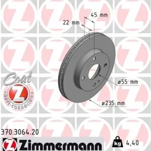 Tarcza hamulcowa ZIMMERMANN 370.3064.20 Najlepsza cena
