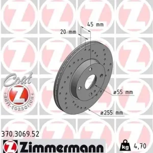 Bestseller Tarcza hamulcowa ZIMMERMANN 370.3069.52