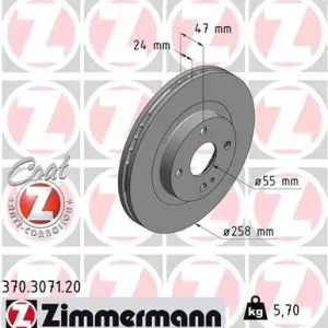 Bezpieczna płatność Tarcza hamulcowa ZIMMERMANN 370.3071.20