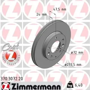 Tarcza hamulcowa ZIMMERMANN 370.3072.20 Nie przegap