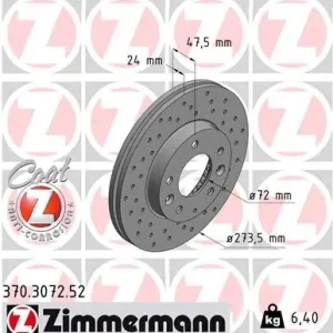 Ekspresowa dostawa Tarcza hamulcowa ZIMMERMANN 370.3072.52