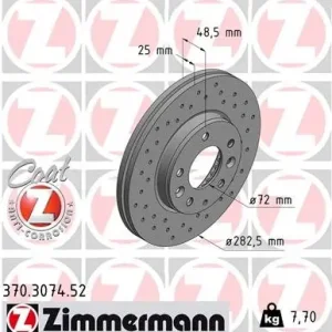 Zamów teraz Tarcza hamulcowa ZIMMERMANN 370.3074.52