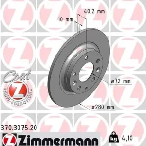 Szybka dostawa Tarcza hamulcowa ZIMMERMANN 370.3075.20