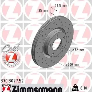 Tarcza hamulcowa ZIMMERMANN 370.3077.52 Zamów dziś