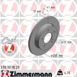 Tarcza hamulcowa ZIMMERMANN 370.3078.20 Dodaj do koszyka