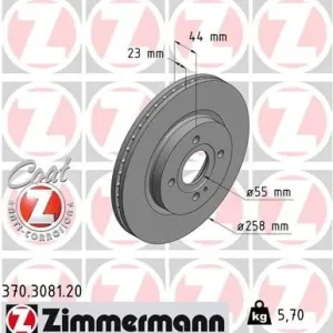 Tarcza hamulcowa ZIMMERMANN 370.3081.20 Hit sprzedaży