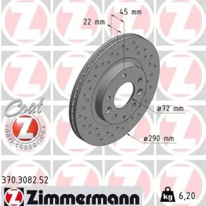Tarcza hamulcowa ZIMMERMANN 370.3082.52 Zamów teraz