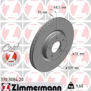 Szybka dostawa Tarcza hamulcowa ZIMMERMANN 370.3084.20