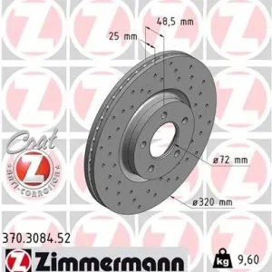 Darmowa dostawa Tarcza hamulcowa ZIMMERMANN 370.3084.52
