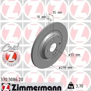 Oferta limitowana Tarcza hamulcowa ZIMMERMANN 370.3086.20