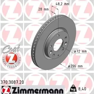 Tarcza hamulcowa ZIMMERMANN 370.3087.20 Bestseller