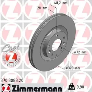 Tarcza hamulcowa ZIMMERMANN 370.3088.20 Oferta limitowana