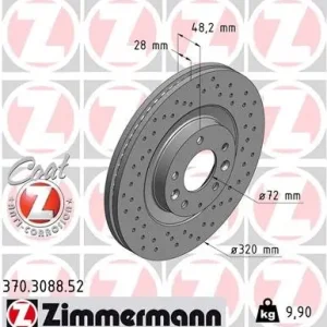 Taniej Tarcza hamulcowa ZIMMERMANN 370.3088.52