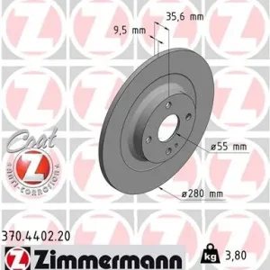 Wyprzedaż Tarcza hamulcowa ZIMMERMANN 370.4402.20