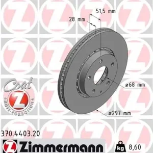 Tarcza hamulcowa ZIMMERMANN 370.4403.20 Bestseller