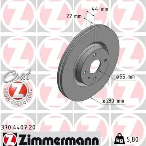 Tarcza hamulcowa ZIMMERMANN 370.4407.20 Zamów dziś