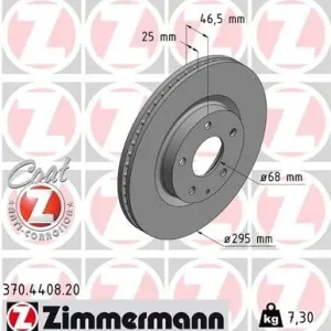 Wysoka jakość Tarcza hamulcowa ZIMMERMANN 370.4408.20