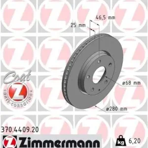 Taniej Tarcza hamulcowa ZIMMERMANN 370.4409.20