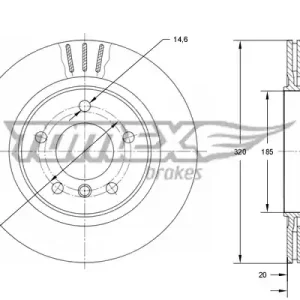 TOM TX73-96 TOMEX BRAKES TARCZA HAMULC. BMW 5 E60 03-10 TYŁ WEN (!) Oferta czasowa