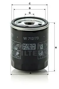 Filtr oleju MANN-FILTER W712/73 W71273 Bezpieczna płatność