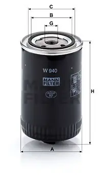 Bezpieczna płatność Filtr oleju MANN-FILTER W940