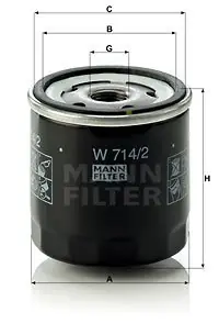 Nowy Filtr oleju MANN-FILTER W714/2 W7142